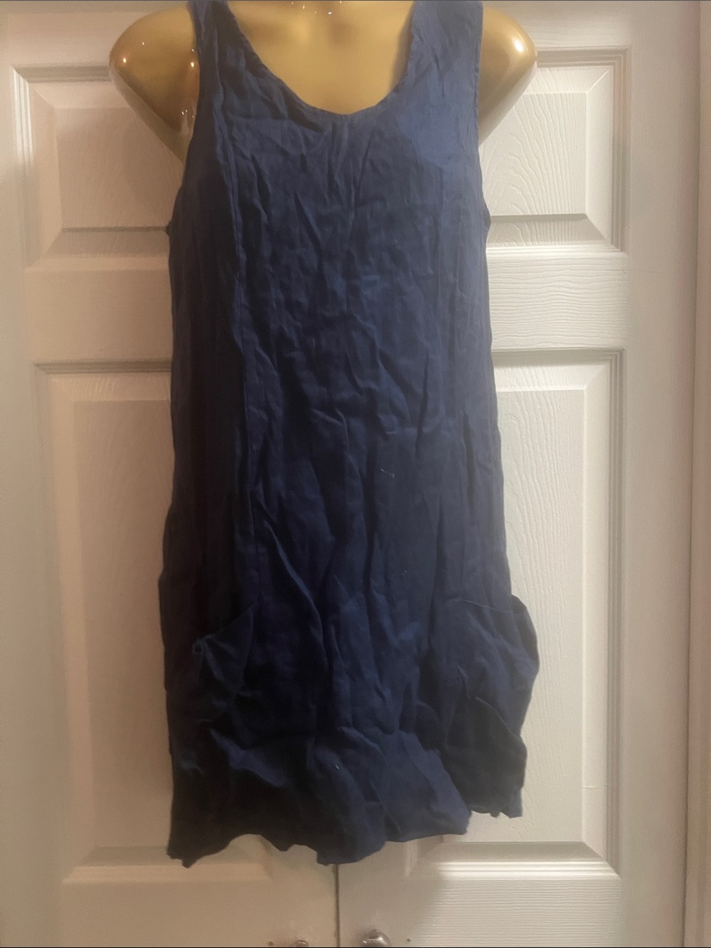 Willi Smith Navy Linen lined Sleeveless Mini Dress (Bin 6-033)